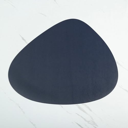 Ayoiow Platzset Abwaschbar Oval Tischsets 2Er Set Platzdeckchen Abwaschbar rutschfest Marineblau Tischset 44.5x36.5CM von Ayoiow