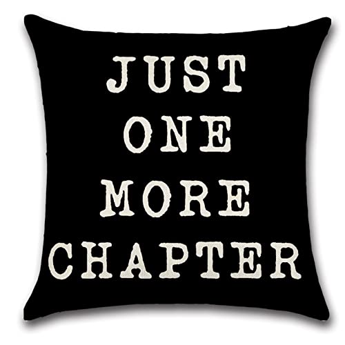 Ayoiow Quadratische Kissenbezüge, Leinen, Kissenbezug, quadratisch, 45 x 45 cm, Just One More Chapter Kissenbezug von Ayoiow