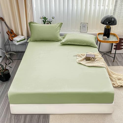 Ayoiow Spannbettlaken Und Kopfkissenbezug 200x180cm, Bettlaken Polyester Einfarbige Farbe Bettlaken Matratzenhöhe Bis 20cm Mintgrün Ayoiow Spannbettlaken Und Kopfkissenbezug 200x180cm, Bettlaken Polyester Einfarbige Farbe Bettlaken Matratzenhöhe Bis 20cm Mintgrün von Ayoiow