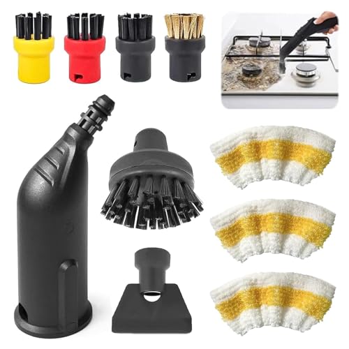 10Stück Zubehör für Kärcher Dampfreiniger SC1 SC2 SC3 SC4 SC5 SC7 CTK10 Kärcher Dampfreiniger Zubehör mit Düsen Verlängerungsrohr & Runde Bürsten & Dampfmantel for Kärcher Steam Engine von Ayolofei