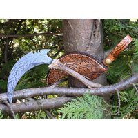 Sichel, Grassichel, Kräutersichel, Druidensichel, Ritualsichel Zack 9 Eichenlaub Rehbock von AyonsWelt