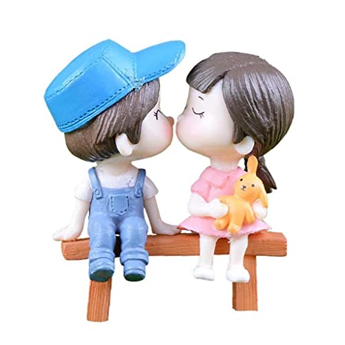 Ayrsjcl 1 Stück Miniatur Handwerk Paar Auf Stuhl Figuren Fee Garten GNOME Moos Terrarium Geschenk Ornament Garten Dekor von Ayrsjcl