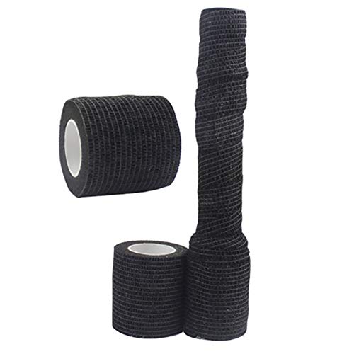 Ayrsjcl Tarnband Camo Wrap Stretchbandage Taktische Selbstklebende Baumwolltuchband Für Outdoor Camping Military Jagdgewehr (schwarz) von Ayrsjcl