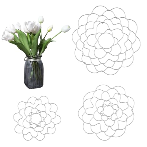 3 Stück Edelstahl Blumenfrosch Blumenarrangement Halter Blumenretter Stielhalter Blumen Wiederverwendbar Blumen-Organizer für Vasen,Blumenhalter Diy Blumenarrangements Blumenfrosch von Aysatogc