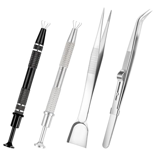 4 Stück Piercing Ball Greifer Set 2 Piercing Kugel Zange Piercings Kugel Aufdreher Piercings-Ball-Halter mit 2 Pinzette Juwelier Aufnehm Werkzeug, Kleinteile-Greifer für Die Schmuckherstellung 4 Stück Piercing Ball Greifer Set 2 Piercing Kugel Zange Piercings Kugel Aufdreher Piercings-Ball-Halter mit 2 Pinzette Juwelier Aufnehm Werkzeug, Kleinteile-Greifer für Die Schmuckherstellung von Aysatogc