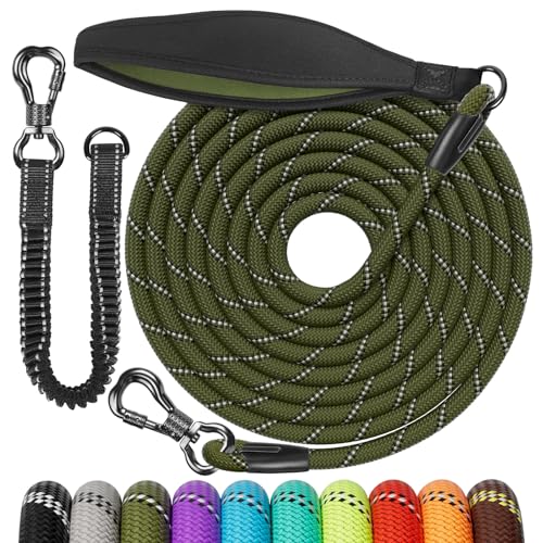 Aystkniet Bungee Schleppleine für Hunde 3M 5M 9M 10M 15M 20M 30M, Schockabsorbierende Hundeleine mit Gepolstertem Griff Reflektierende Fäden Abschließbarer Haken für mittlere große Hund Aystkniet Bungee Schleppleine für Hunde 3M 5M 9M 10M 15M 20M 30M, Schockabsorbierende Hundeleine mit Gepolstertem Griff Reflektierende Fäden Abschließbarer Haken für mittlere große Hund von Aystkniet
