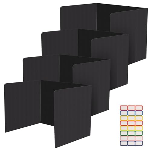Ayuanb 4 Pack schwarz Schreibtisch Teiler für Studenten, Privatsphäre Schilde Ordner für Studenten, Lehrer liefert für Klassenzimmer, Schreibtisch Privatsphäre Panel（17 x 14 x 13,5 Zoll） von Ayuanb