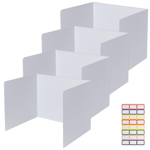 Ayuanb 4 Pack weißen Schreibtisch Teiler für Studenten, Privatsphäre Schilde Ordner für Studenten, Lehrer liefert für Klassenzimmer, Schreibtisch Privatsphäre Panel（17 x 14 x 13,5 Zoll） von Ayuanb