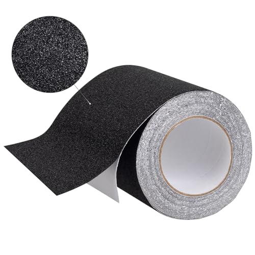 Ayuanb Antirutsch Klebeband, 15cm x 10m Schwarz Antirutschmatte Selbstklebend Wasserfest Anti Rutsch Matte Griptape für Antirutschstreifen Treppe Stufen Leiter Bodenbelag Innen Außenbereich von Ayuanb