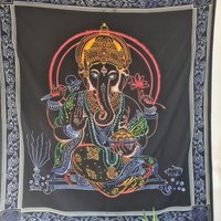 Wall Cloth Lord Ganesha Black 200 X 220 cm Wall Cloth Lord Ganesha Black 200 X 220 cm von ShivaliMandala