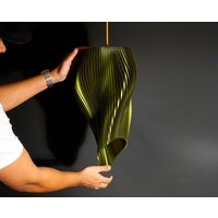 Lampenschirm Gewellt Waldgrün | Pendelleuchte Moderne Lampe Kunst Skulpturale B28cm X H46cm von AyusDesign