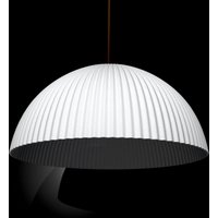 Weißer Gerippter Kuppel Lampenschirm - Pendelleuchte Zeitgenössisch Modern Vintage W30cm X H25cm von AyusDesign