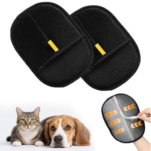 Aywenny Katzenpflegehandschuhe, statischer Tierhaarentferner, wiederverwendbar, elektrostatisch, zur Haarentfernung von Haustieren, Katzen, Hunden, Fellpflege-Handschuhen, Bürstenwerkzeug für Couch von Aywenny