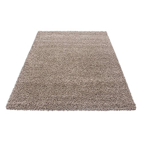 Ayyildiz Teppich-Hochflor Shaggy Teppich Langflor 5 Einfarbig Wohnzimmer, Polypropylen, Mocca, 120 X 170 von Ayyildiz Teppich