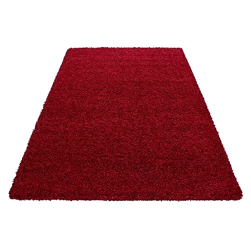 Teppich Läufer Wohnzimmer Rot 80x150 Unicolor - Einfarbig aus Polypropylen Stilvoll Günstig von Ayyildiz Teppich
