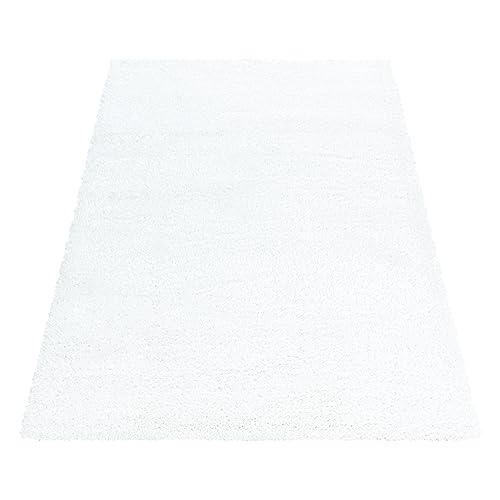 Teppich Läufer Wohnzimmer Weiß 60x110 Unicolor - Einfarbig aus Polyester Stilvoll Günstig von Ayyildiz Teppich