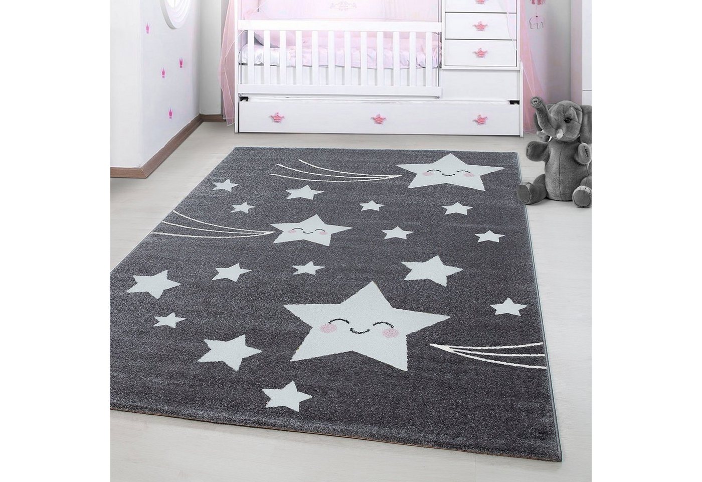 Ayyildiz Teppiche Kinderteppich Kids 610, rechteckig, Höhe: 12 mm, auch in rund, Motiv Sterne, Kurzflor Ayyildiz Teppiche Kinderteppich Kids 610, rechteckig, Höhe: 12 mm, auch in rund, Motiv Sterne, Kurzflor von Ayyildiz Teppiche