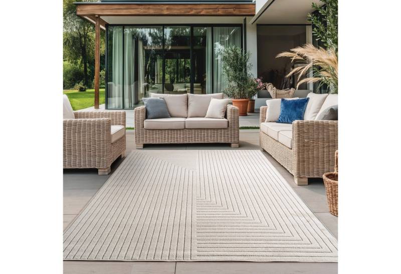 Ayyildiz Teppiche Outdoorteppich NOVA 1202, rechteckig, Höhe: 5 mm, Läufer, In und Outdoor, Hoch Tief Effekt, Wohnzimmer, Aussenbereich von Ayyildiz Teppiche