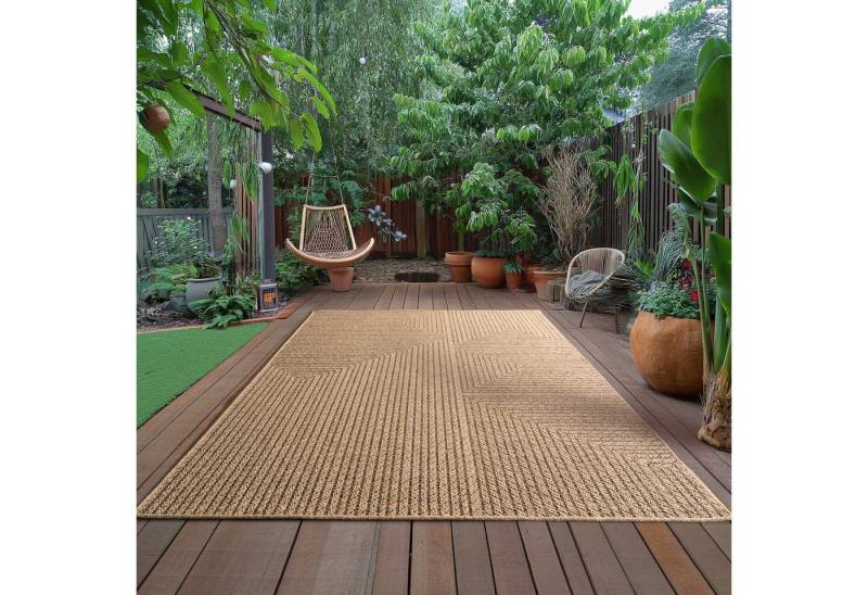 Ayyildiz Teppiche Outdoorteppich TIMBER 1404, rechteckig, Höhe: 5 mm, Läufer, In und Outdoor, Jute Sisal Optik, Wohnzimmer, Aussenbereich von Ayyildiz Teppiche
