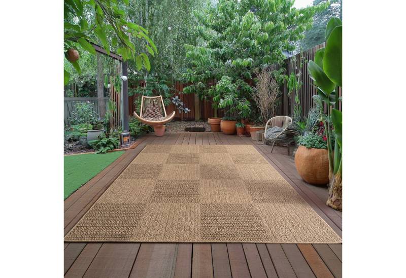 Ayyildiz Teppiche Outdoorteppich TIMBER 1405, rechteckig, Höhe: 5 mm, Läufer, In und Outdoor, Jute Sisal Optik, Wohnzimmer, Aussenbereich von Ayyildiz Teppiche