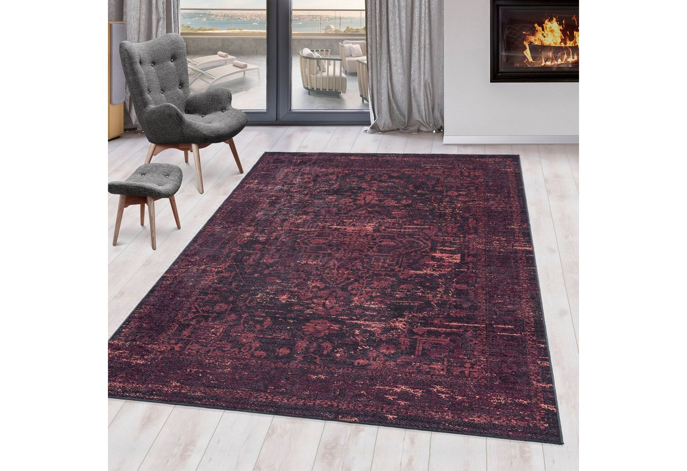 Ayyildiz Teppiche Teppich FIESTA 4304, rechteckig, Höhe: 6 mm, Läufer, pflegeleichter Kurzflorteppich, moderne Vintage Optik Ayyildiz Teppiche Teppich FIESTA 4304, rechteckig, Höhe: 6 mm, Läufer, pflegeleichter Kurzflorteppich, moderne Vintage Optik von Ayyildiz Teppiche