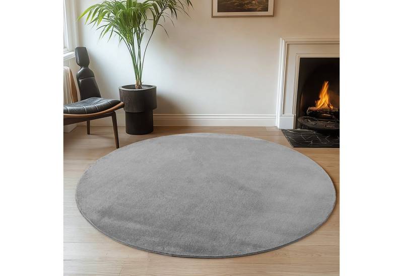 Ayyildiz Teppiche Teppich JOY 1400, rund, Höhe: 11 mm, uni Kurzflor, Wohnzimmer, viele Größen von Ayyildiz Teppiche