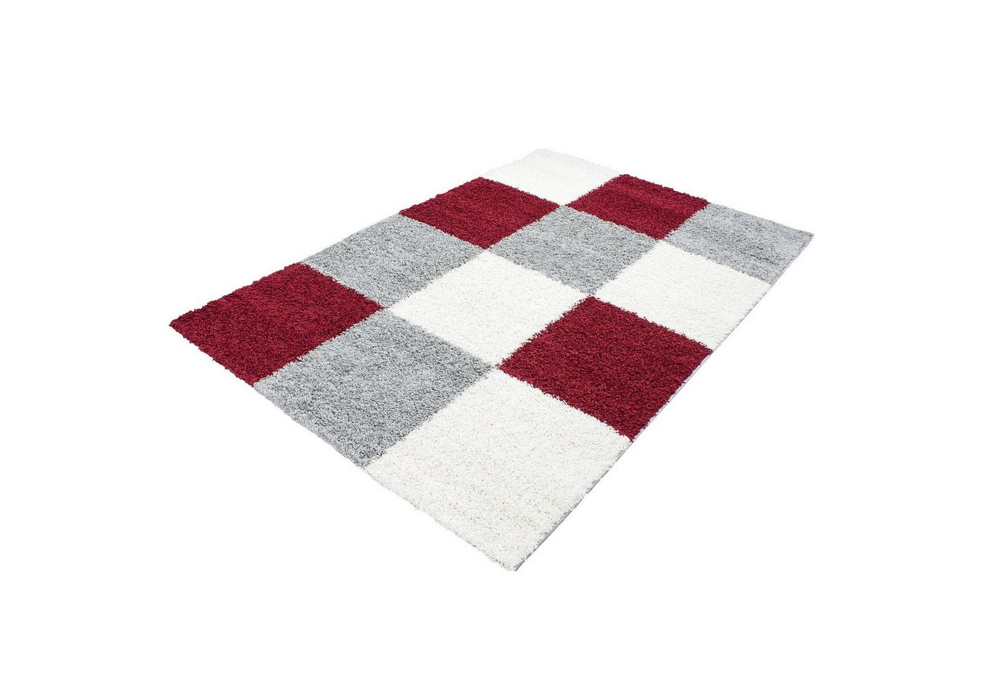 Hochflor-Teppich Teppich für den Flur oder Küche Kariertes Design, Stilvoll Günstig, Läufer, Höhe: 30 mm von Stilvoll Günstig