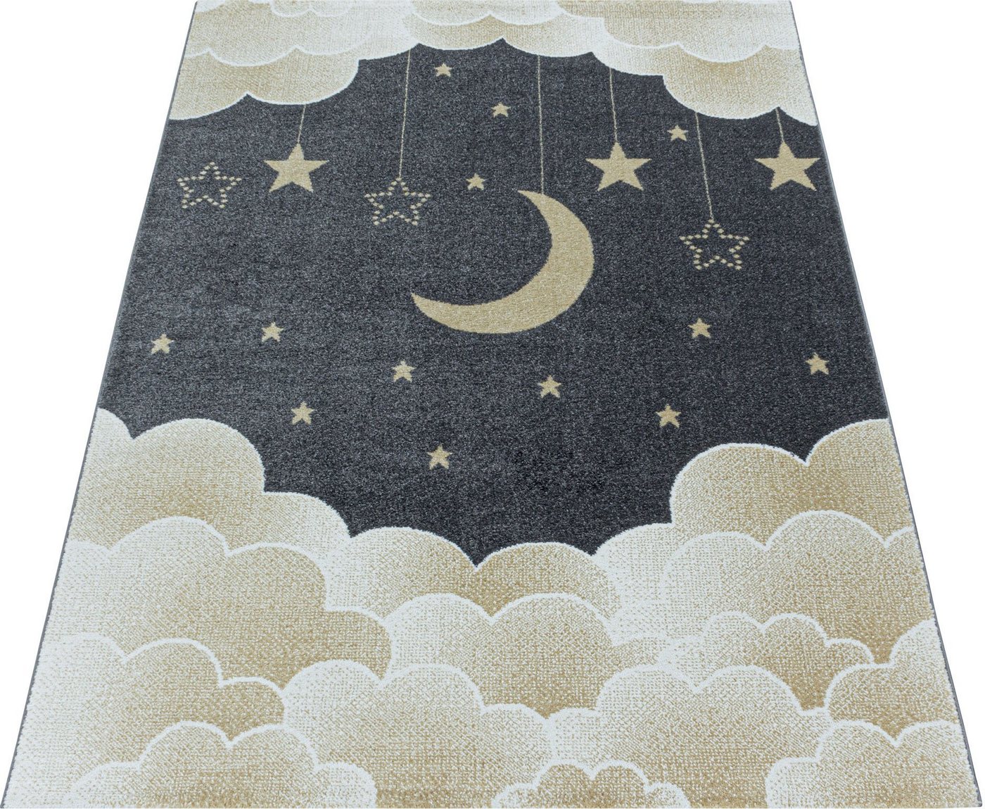 Kinderteppich FUNNY 2101, Ayyildiz Teppiche, rechteckig, Höhe: 11 mm, Kinder Mond Sterne Motivteppich von Ayyildiz Teppiche