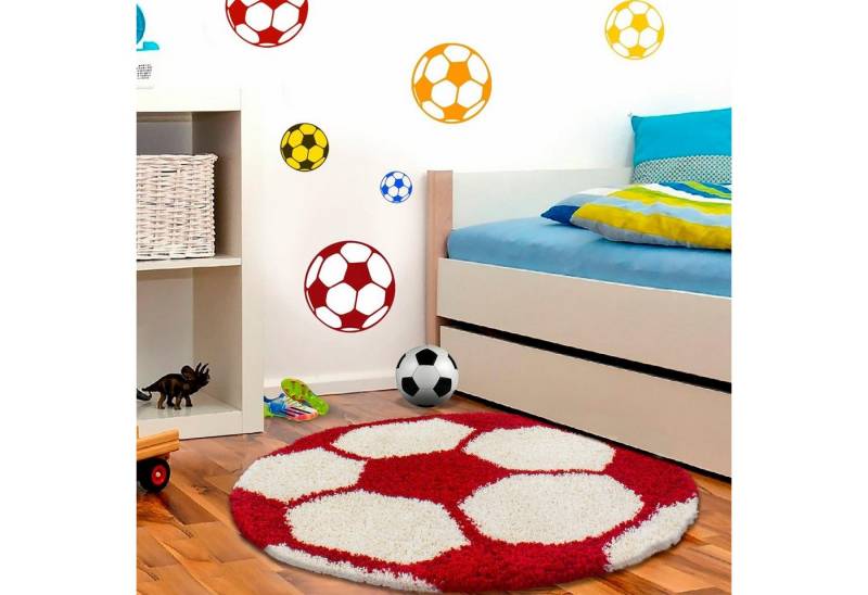 Ayyildiz Teppiche Kinderteppich Fun 6001, rund, Höhe: 30 mm, Fußball Design Ayyildiz Teppiche Kinderteppich Fun 6001, rund, Höhe: 30 mm, Fußball Design von Ayyildiz Teppiche