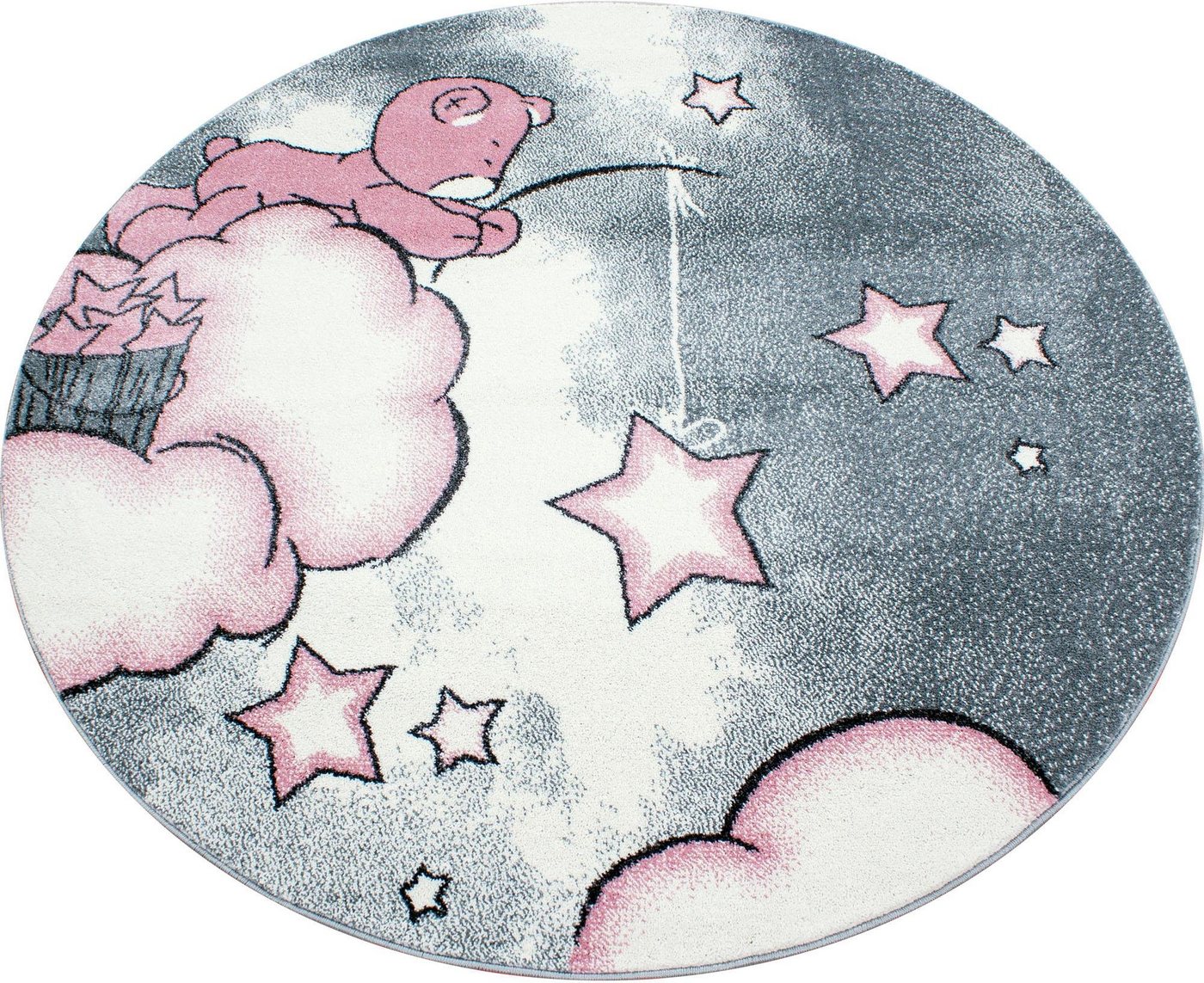 Kinderteppich Kids 580, Ayyildiz Teppiche, rund, Höhe: 12 mm, Motiv Sterne, Kurzflor von Ayyildiz Teppiche