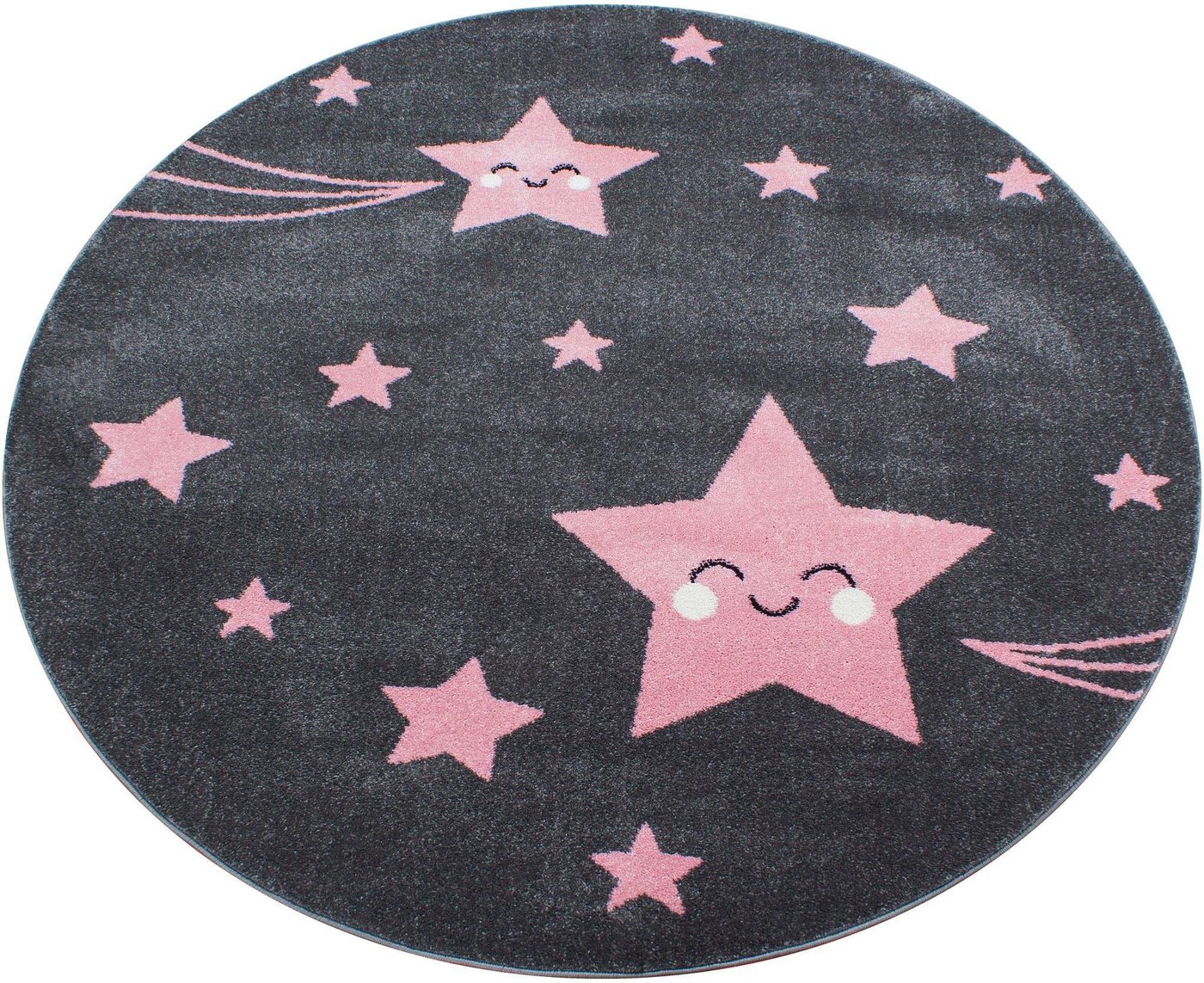 Kinderteppich Kids 610, Ayyildiz Teppiche, rund, Höhe: 12 mm, Sterne Motiv, Kurzflor von Ayyildiz Teppiche