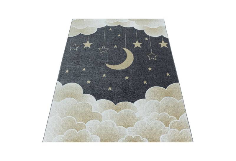Stilvoll Günstig Kinderteppich für Spiel-Kinderzimmer Mond- und Sterne Design für Jungs und Mädchen, Rechteck, Höhe: 11 mm von Stilvoll Günstig