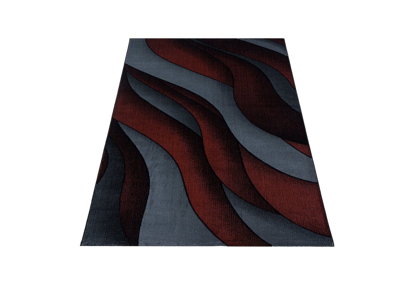 Teppich Kurzflor Wohnzimmer Schlafzimmer Wellen Design, Stilvoll Günstig, Rechteck, Höhe: 9 mm von Stilvoll Günstig