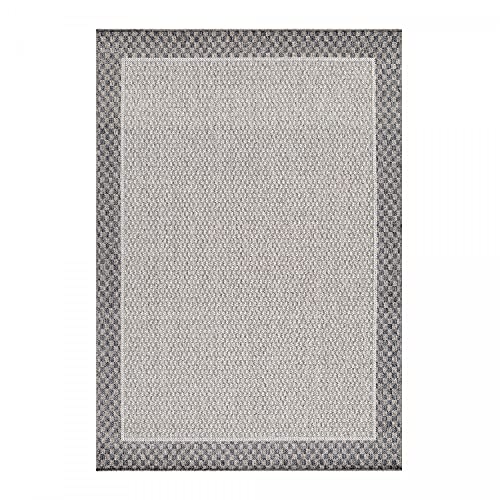 Ayyildiz Indoor Outdoor Teppich Balkon Teppich Wasserfest Bordüre, Höhe 7 mm, Teppiche für Küchen, Flur, Wintergärten, Terrasse oder auf dem Balkon, Größe:80 x 250 cm, Farbe:Hellgrau von Ayyildiz