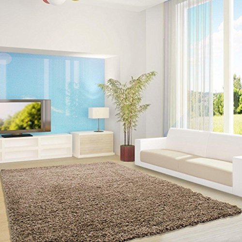 Ayyildiz Moderner Designer Teppich Life Shaggy 60 X 110 Beige Handgetuftet 100% P.P Friese Fußbodenheizung von Ayyildiz