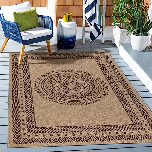 Natürliche Eleganz für Ihr Zuhause: Wetterfester Outdoor-Teppich in Sisal-Optik für Wohnzimmer, Terrasse, Balkon & Küche - Flach gewebt für stilvolle Natürlichkeit, Größe:80x250 cm, Farbe:Schwarz von Ayyildiz