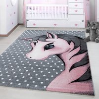 Ayyildiz Teppiche Kinderteppich "Kids 590", rechteckig, 12 mm Höhe, auch in rund, Einhorn Motiv, Kurzflor von Ayyildiz Teppiche