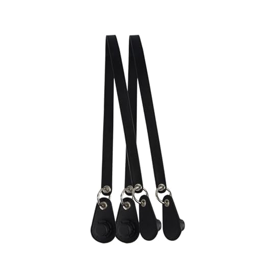 Ayztantine Leder Taschenhenkel 1 Paar Taschengürtelgriff-Ring-Leder-Metallring-Tropfen for Klassische Mini-Korb-Damenhandtasche(Black) von Ayztantine