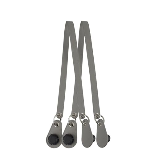 Ayztantine Leder Taschenhenkel 1 Paar Taschengürtelgriff-Ring-Leder-Metallring-Tropfen for Klassische Mini-Korb-Damenhandtasche(Grey) von Ayztantine