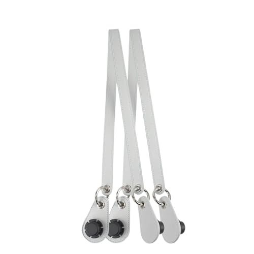 Ayztantine Leder Taschenhenkel 1 Paar Taschengürtelgriff-Ring-Leder-Metallring-Tropfen for Klassische Mini-Korb-Damenhandtasche(Light Grey) von Ayztantine