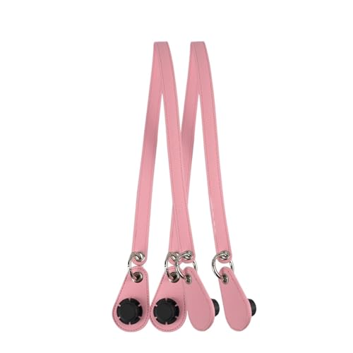 Ayztantine Leder Taschenhenkel 1 Paar Taschengürtelgriff-Ring-Leder-Metallring-Tropfen for Klassische Mini-Korb-Damenhandtasche(Pink) von Ayztantine