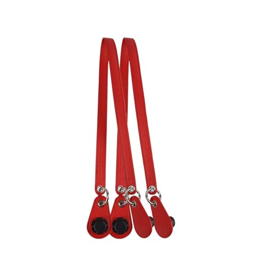 Ayztantine Leder Taschenhenkel 1 Paar Taschengürtelgriff-Ring-Leder-Metallring-Tropfen for Klassische Mini-Korb-Damenhandtasche(Red) von Ayztantine