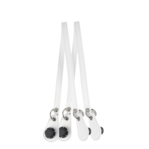 Ayztantine Leder Taschenhenkel 1 Paar Taschengürtelgriff-Ring-Leder-Metallring-Tropfen for Klassische Mini-Korb-Damenhandtasche(White) von Ayztantine
