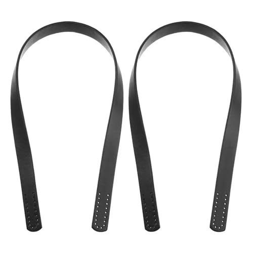 Ayztantine Leder Taschenhenkel 2 Stück PU-Leder Umhängetaschengurt Damen Mädchen Taschengriffe DIY Ersatzgriff for Handtasche Gürteltasche Zubehör(Black) von Ayztantine