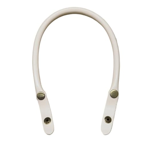 Ayztantine Leder Taschenhenkel 2 Stück Taschengriffe Ersatz for Handtaschen Damen Umhängetaschengurt PU-Leder Taschen Gürtelverschluss Zubehör Griff(2pcs White) von Ayztantine