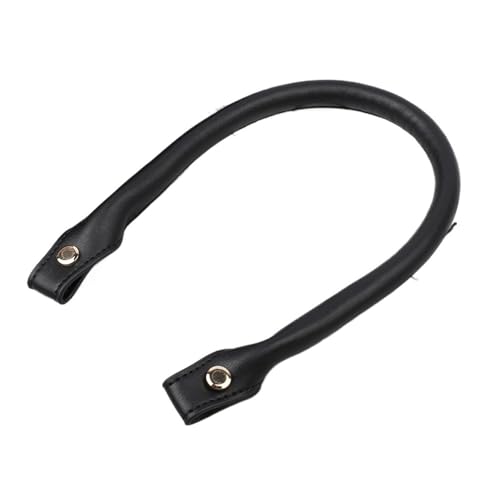 Ayztantine Leder Taschenhenkel 2 Stück Taschenriemen Leder DIY handgefertigte Griffe Schwarz Braun Ersatzgurt for Umhängetaschen Schulterhandtaschengriff 53 cm(Black Gold Nails) von Ayztantine