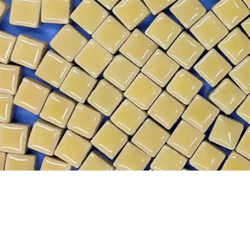 Ayztantine Mosaiksteine Zum Basteln 100 Stück (ca. 100 g) Porzellan-Mosaikfliesen, 9,5 mm, quadratisch, Keramik-Mosaik-Herstellung, 4 mm Dicke, Materialien for Basteln(Khaki) von Ayztantine