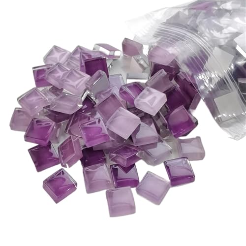 Ayztantine Mosaiksteine Zum Basteln Mosaikfliesen 1 * 1 cm quadratisch transparent Glaskristall bunt Würfel Bastelprojekt Kinder DIY Zubehör erstellen(Mixed Grape) von Ayztantine