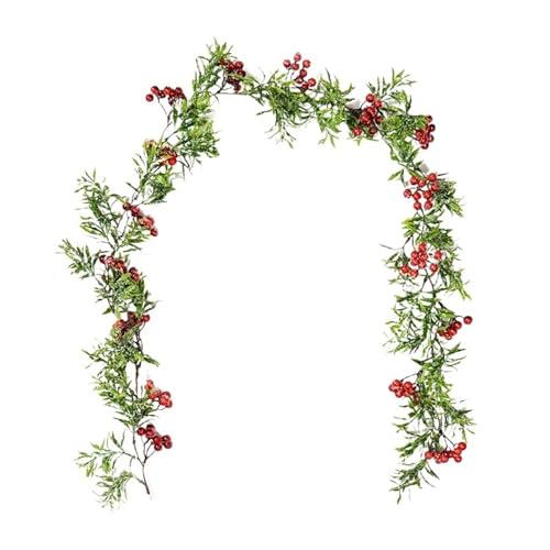 Weihnachtsgirlande Künstlich 150 cm Weihnachtskranz Rattan Künstliche Rebe Hängende Blumengirlande Weihnachtsdekorationen for Zuhause Weihnachten Kamin Tür Dekor(A) von Ayztantine