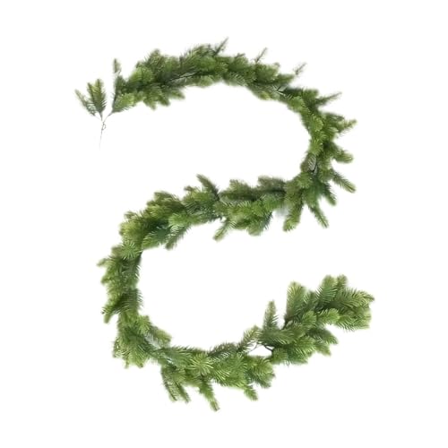 Weihnachtsgirlande Künstlich 190CM Künstliche Pflanzen Weihnachten Girlande Kranz Home Party Hochzeit Dekoration Kiefer Rattan Hängen Ornament(Green) von Ayztantine